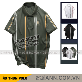Áo Thun Polo Nam Cổ Bẻ Phối Sọc Và Thêu Logo Trước Ngực Bền Đẹp Có Big Size - CS272