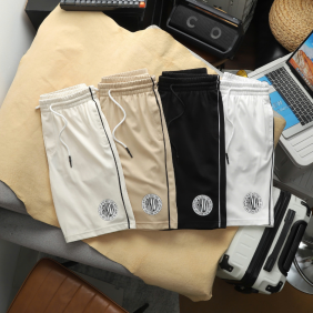 Quần Thun Nam - Quần Short Nam Lưng Thun In Logo Phối Sọc 2 Bên Có Bigsize