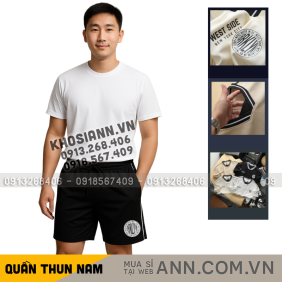 Quần Thun Nam - Quần Short Nam Lưng Thun In Logo Phối Sọc 2 Bên Có Big Size - QB441