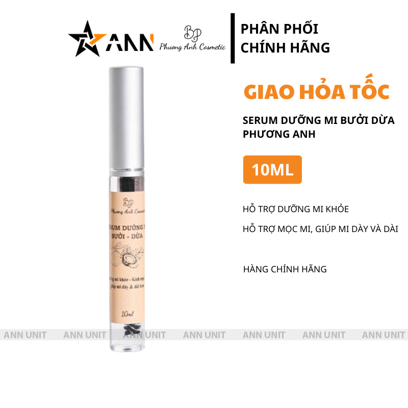 Serum Dưỡng Mi Bưởi Dừa Phương Anh Cosmetic 10ml - Hỗ Trợ Giúp Mi Mọc Khỏe Mạnh Dày Và Dài Hơn Serum Dưỡng Mi Bưởi Dừa Phương Anh Cosmetic 10ml - Hỗ Trợ Giúp Mi Mọc Khỏe Mạnh Dày Và Dài Hơn