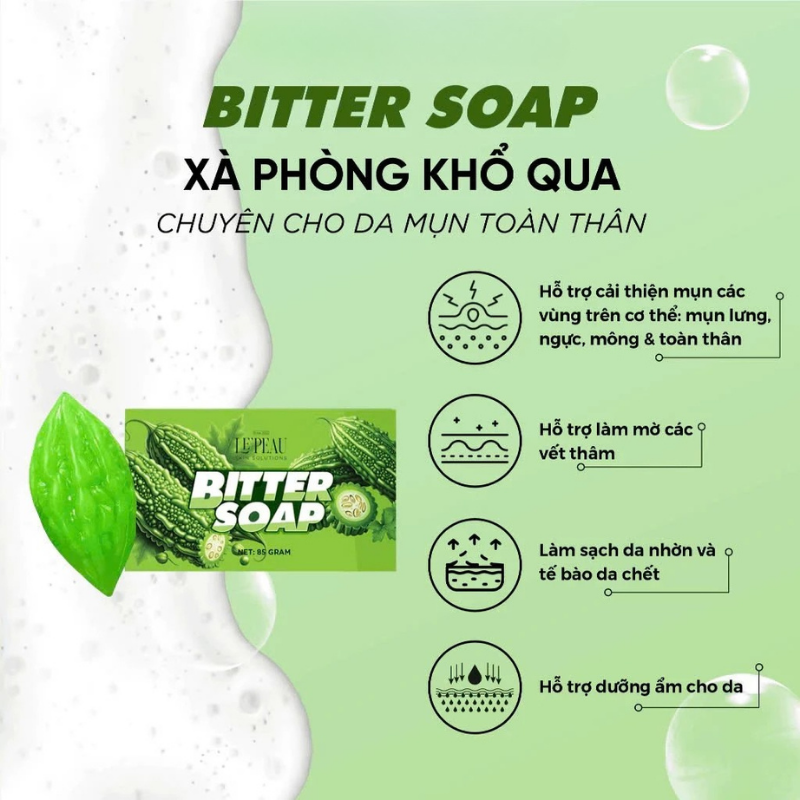 26459_79_20250709181341-2.png Xà Bông Tắm Trắng Body Khổ Qua Bitter Soap Le Peau 85g - XBTTKQ