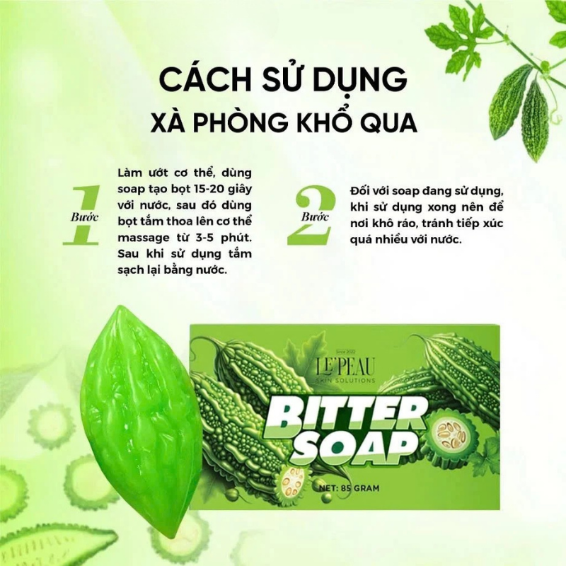 Chuyên sỉ xà Bông Tắm Trắng Body Khổ Qua Bitter Soap Le Peau 85g Chuyên sỉ xà Bông Tắm Trắng Body Khổ Qua Bitter Soap Le Peau 85g