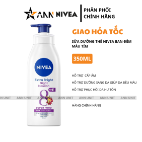 Sữa Dưỡng Thể Nivea Ban Đêm 350ml - Hỗ Trợ Cấp Ẩm Dưỡng Sáng Da - 4005808355754