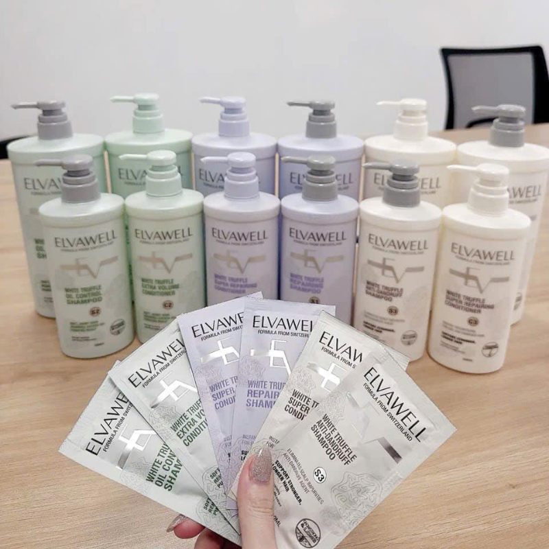 Combo Dầu Gội Xã Elvawell Màu Tím 500ml Hỗ Trợ Nuôi Dưỡng Tóc Suôn Mượt Và Phục Hồi Tóc - Tặng Gói Test Mini Combo Dầu Gội Xã Elvawell Màu Tím 500ml Hỗ Trợ Nuôi Dưỡng Tóc Suôn Mượt Và Phục Hồi Tóc - Tặng Gói Test Mini