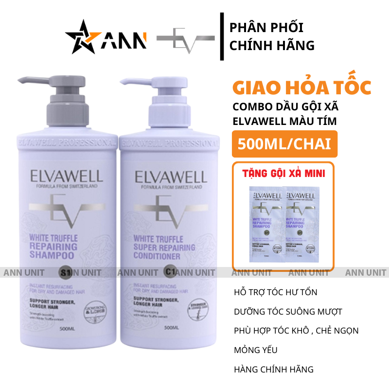 26474_1_20250716153811-2.png Combo Dầu Gội Xã Elvawell Màu Tím 500ml Hỗ Trợ Nuôi Dưỡng Tóc Suôn Mượt Và Phục Hồi Tóc - Tặng Gói Test Mini - CBELVAWELTIM