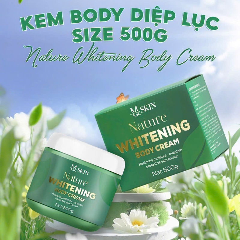 Kem Body Diệp Lục Mq Skin 500g - Kem Body Mqskin Nature Whitening Body Cream Chính Hãng Kem Body Diệp Lục Mq Skin 500g - Kem Body Mqskin Nature Whitening Body Cream Chính Hãng