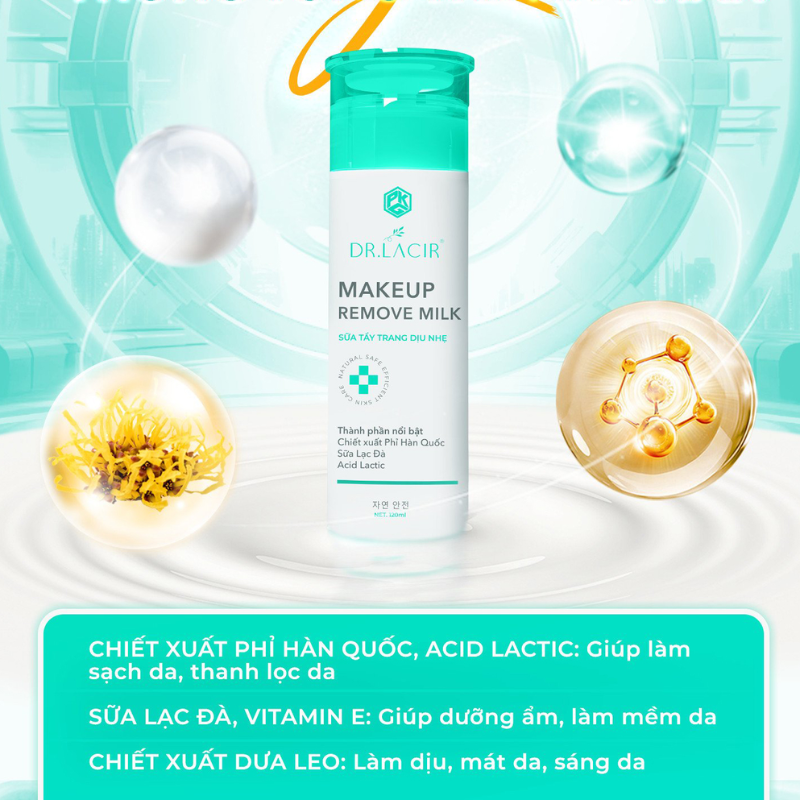Shop sỉ sữa Tẩy Trang Dr Lacir Makeup Remove Milk 120ml Shop sỉ sữa Tẩy Trang Dr Lacir Makeup Remove Milk 120ml