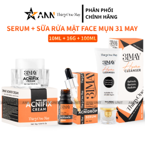 Combo Kem Mụn 31may Acnifix 15g & Serum Mụn 31may Acnidrop 10ml & Sữa Rửa Mặt 31may Hydra Cleanser 100ml - Mỹ Phẩm Thirty One May - CB3MUN31MAY