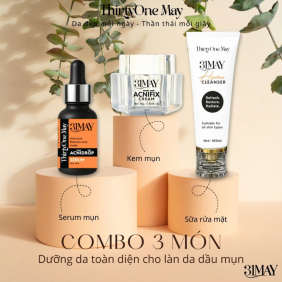 Combo Kem Face Mụn 31may + Serum Mụn 31may Acnidrop 10ml + Sữa Rửa Mặt 31may Hydra Cleanser 100ml – Mỹ Phẩm Thirty One May
