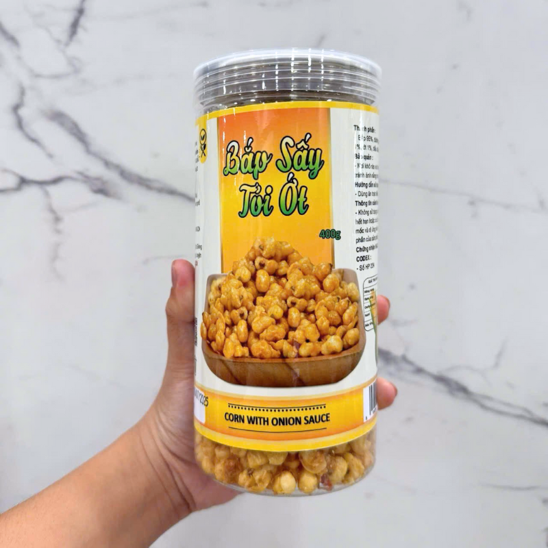 Chuyên sỉ bắp Sấy Tỏi Ớt Hộp 400g Thơm Ngon Chuyên sỉ bắp Sấy Tỏi Ớt Hộp 400g Thơm Ngon