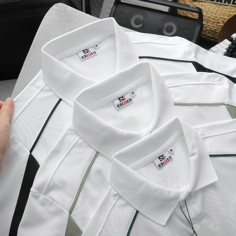 Áo Thun Nam Polo Cổ Bẻ Thêu Chữ SRB Tay Phối Viền Màu Basic (Có size 3x)