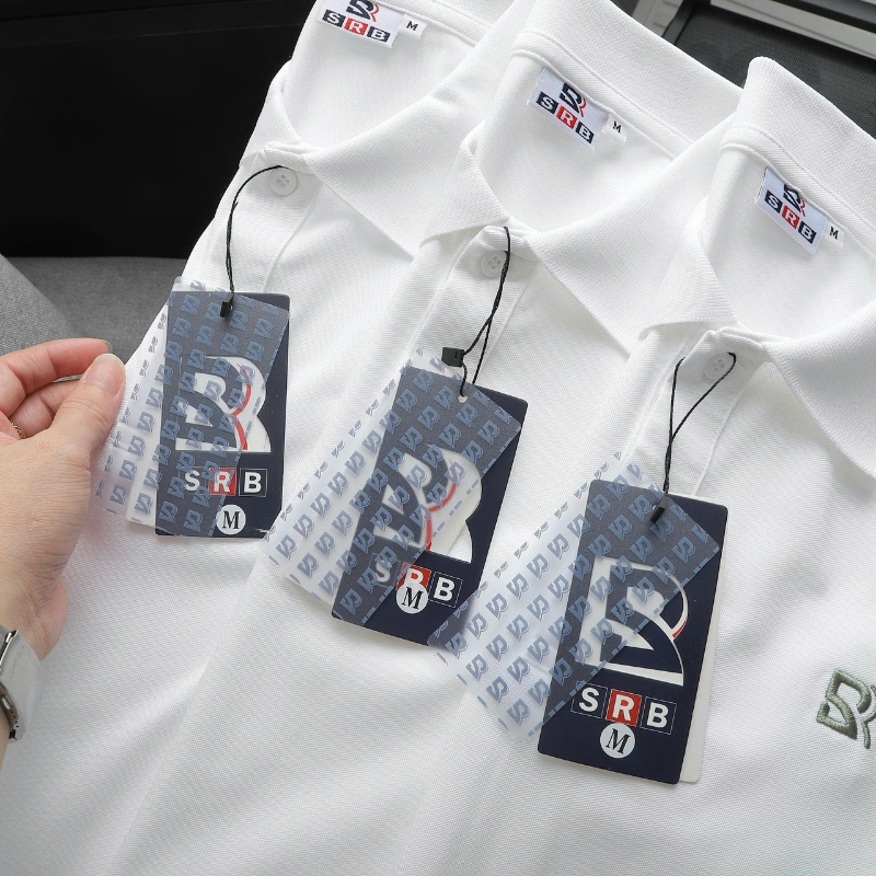Áo Thun Nam Polo Cổ Bẻ Thêu Chữ SRB Tay Phối Viền Màu Basic (Có size 3x)