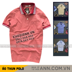 Áo Thun Nam Polo Cổ Bẻ Thêu Chữ A Phối Có Túi Thun Cotton - CS284