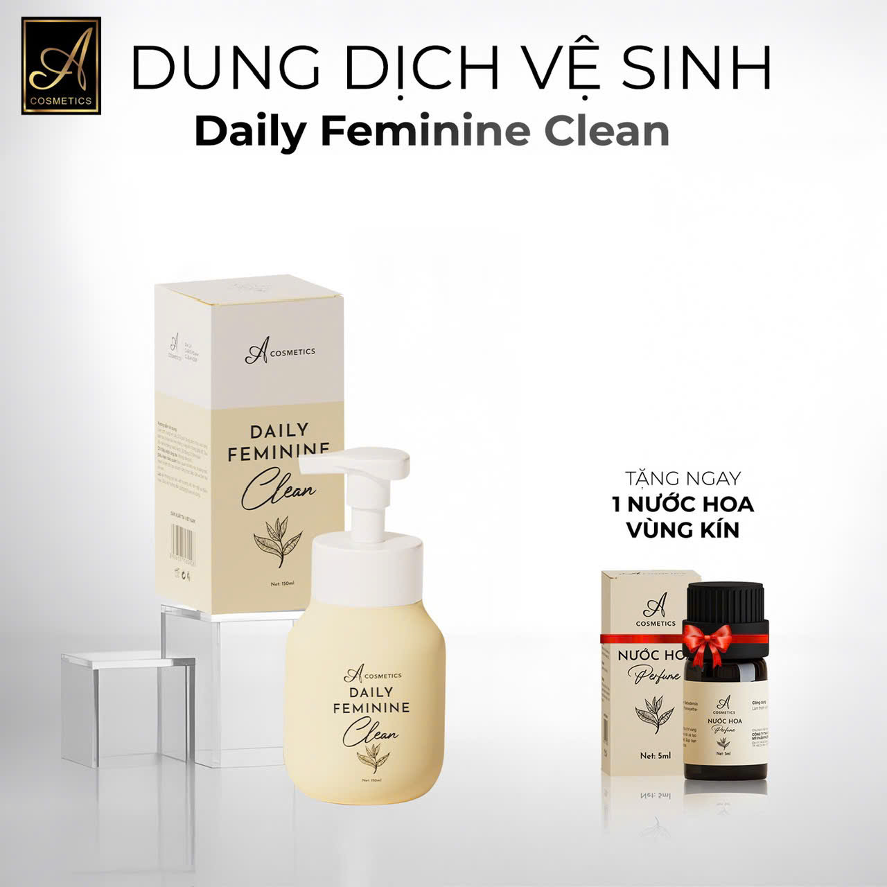 Dung Dịch Vệ Sinh A Cosmetics Daily Feminine Clean 150ml - Tặng Nước Hoa Vùng Kín 5ml
