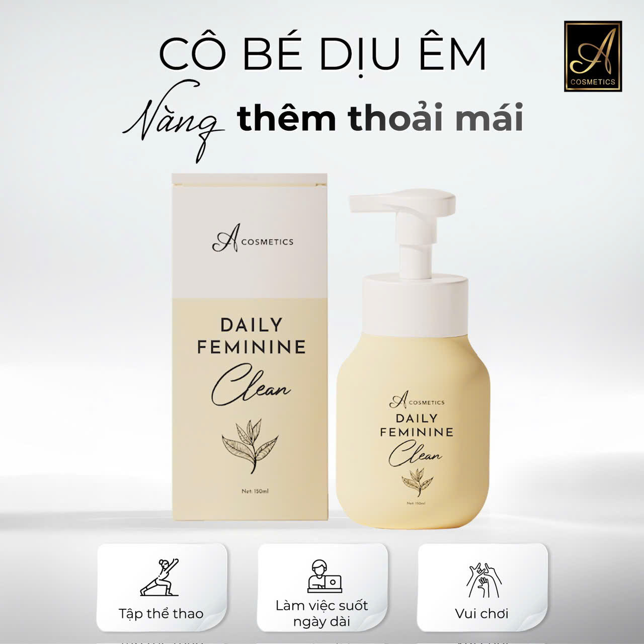 Dung Dịch Vệ Sinh A Cosmetics Daily Feminine Clean 150ml - Tặng Nước Hoa Vùng Kín 5ml