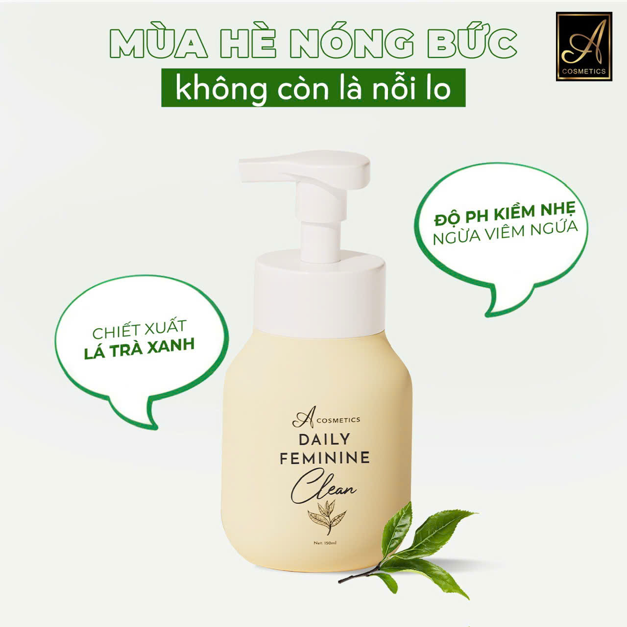 Dung Dịch Vệ Sinh A Cosmetics Daily Feminine Clean 150ml - Tặng Nước Hoa Vùng Kín 5ml