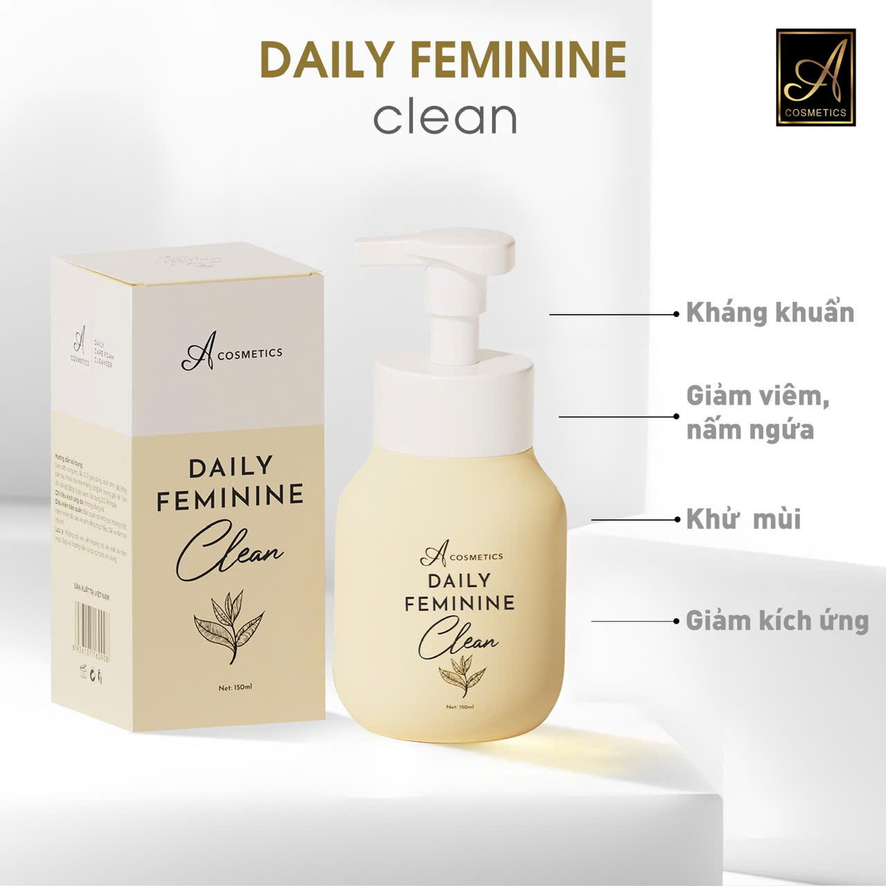 Dung Dịch Vệ Sinh A Cosmetics Daily Feminine Clean 150ml - Tặng Nước Hoa Vùng Kín 5ml