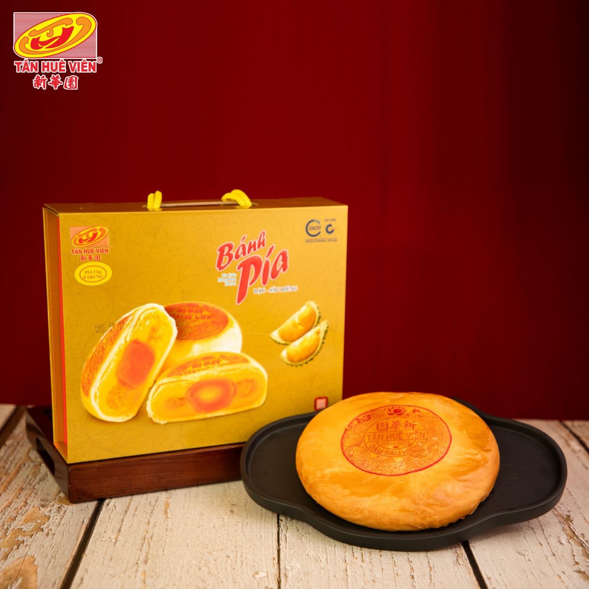 Bánh Pía Đậu Sầu Riêng Tân Huê Viên 8 Trứng 1Kg/1 cái Bánh Pía Đậu Sầu Riêng Tân Huê Viên 8 Trứng 1Kg/1 cái