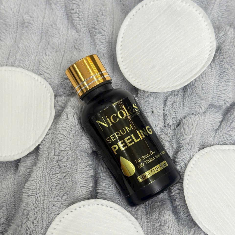 Combo Tái Sinh Nicolas - Serum Peeling 30ml & Kem Face Men Tảo Xanh Collagen 5g