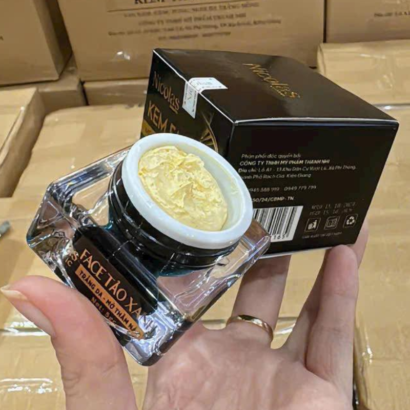 Combo Tái Sinh Nicolas - Serum Peeling 30ml & Kem Face Men Tảo Xanh Collagen 5g