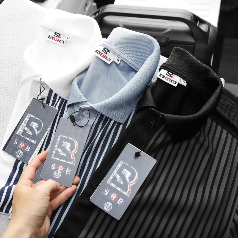 Áo Thun Polo Nam Phối Sọc Dọc Trước Ngực Và Tay Áo BigSize Từ 50-90kg Áo Thun Polo Nam Phối Sọc Dọc Trước Ngực Và Tay Áo BigSize Từ 50-90kg