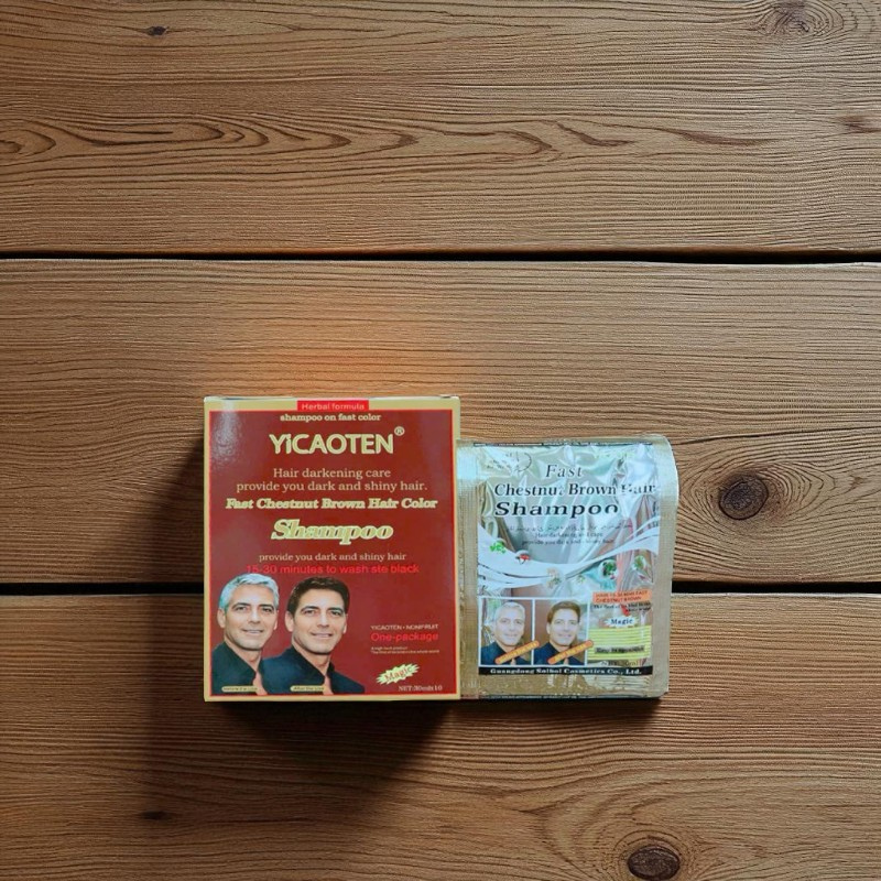 Chuyên sỉ dầu Gội Phủ Bạc Yicaoten Màu Nâu Hộp 10gói