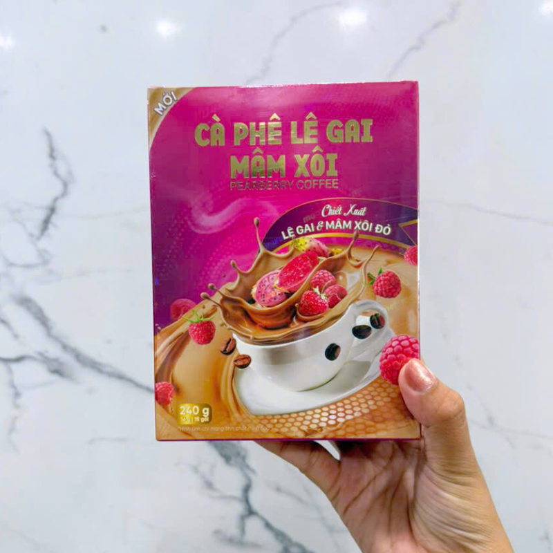 Bỏ sỉ cà Phê Lê Gai Mâm Xôi Pearberry Coffee 24g (16g/15 gói) Bỏ sỉ cà Phê Lê Gai Mâm Xôi Pearberry Coffee 24g (16g/15 gói)