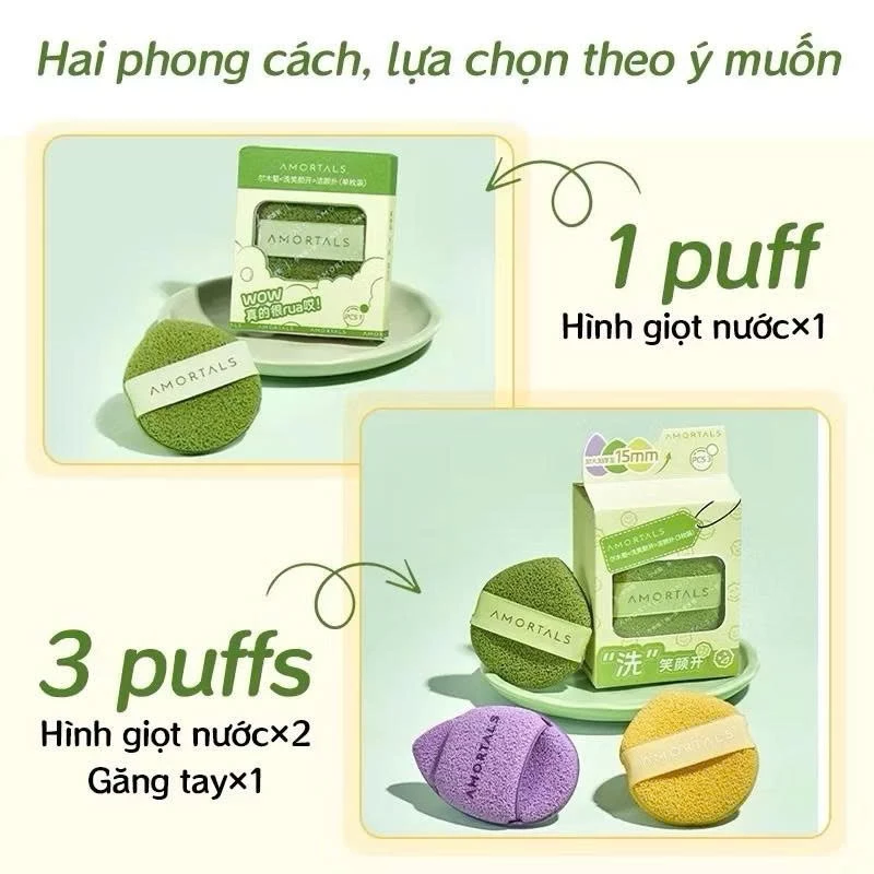 Hộp 3 Miếng Bông Mút Rửa Mặt Bọt Biển Amortals (Có Chữ) Hộp 3 Miếng Bông Mút Rửa Mặt Bọt Biển Amortals (Có Chữ)