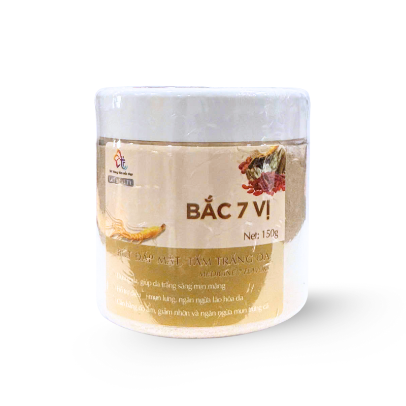 Bột Đắp Mặt Tắm Trắng Thuốc Bắc 7 Vị Da Nguyên Chất T&T Beauty 150g/Hộp Bột Đắp Mặt Tắm Trắng Thuốc Bắc 7 Vị Da Nguyên Chất T&T Beauty 150g/Hộp
