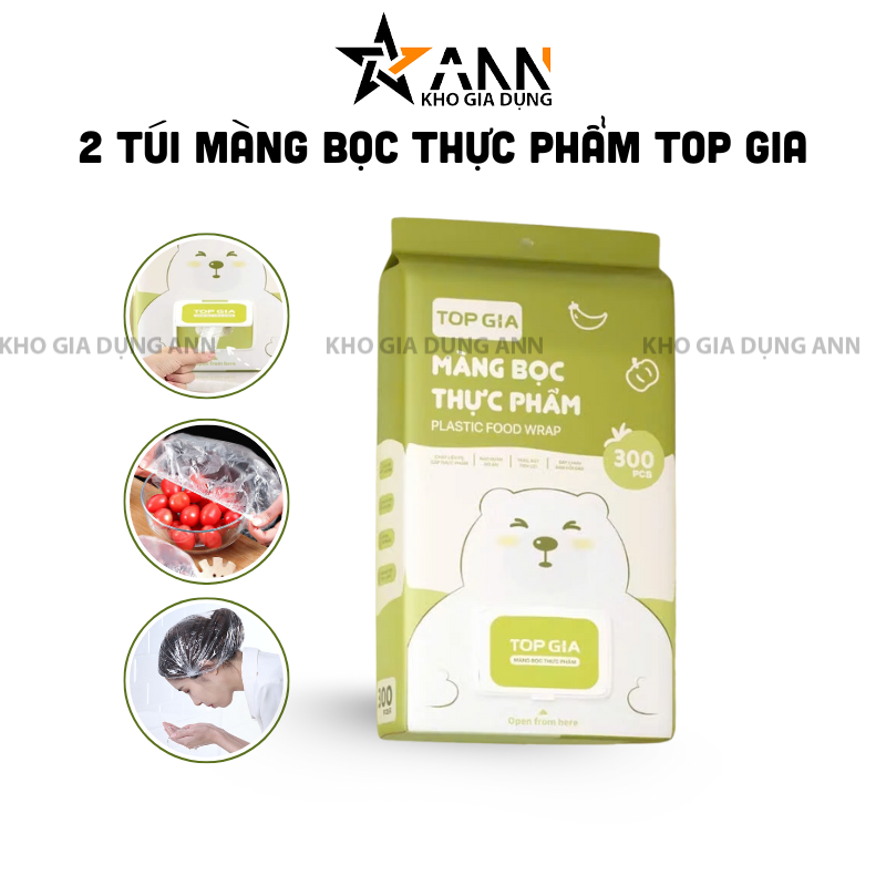 26867_1_20251014180744-1.png Combo 2 Túi Màng Bọc Thực Phẩm Top Gia Dạng Rút Siêu Dai Có Nắp Đậy Kính - 1 Túi 300 Cái - GMBTP02