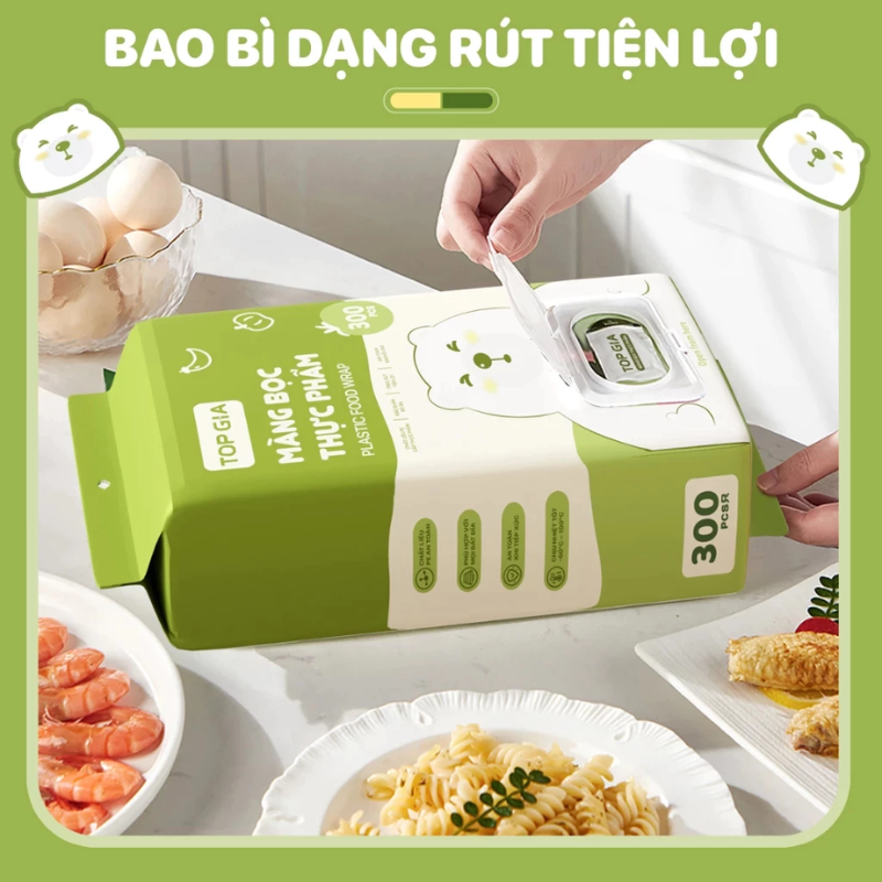26867_5_20251014180747-1.png Combo 2 Túi Màng Bọc Thực Phẩm Top Gia Dạng Rút Siêu Dai Có Nắp Đậy Kính - 1 Túi 300 Cái - GMBTP02