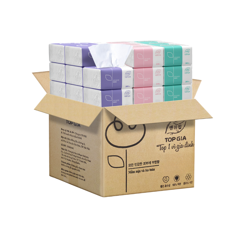 Bỏ sỉ 1 Thùng 30 Gói Khăn Giấy Ăn 3 Màu Top Gia Loại Nhỏ Bỏ sỉ 1 Thùng 30 Gói Khăn Giấy Ăn 3 Màu Top Gia Loại Nhỏ