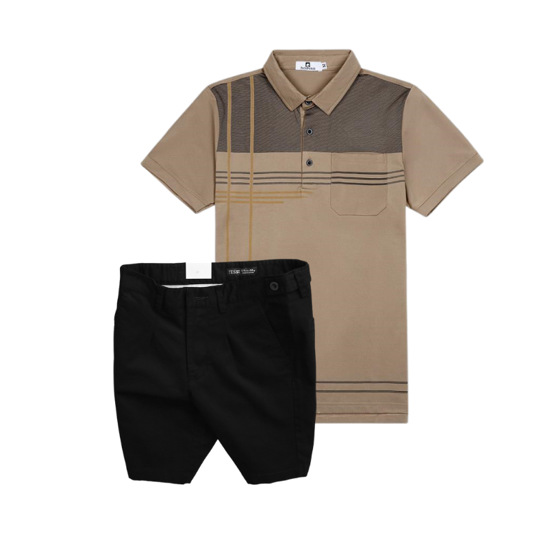 26909_151_20251017182728.png Set Bộ Nam - Áo Thun Nam Polo Cổ Bẻ Sọc Nhuyễn Phối Túi Và Quần Short Kaki Co Giãn Phối Nút Cao Cấp (Có Size 36) - SBN157