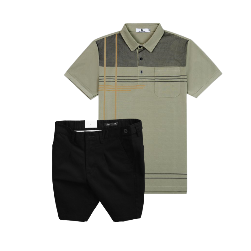 26909_153_20251017182729.png Set Bộ Nam - Áo Thun Nam Polo Cổ Bẻ Sọc Nhuyễn Phối Túi Và Quần Short Kaki Co Giãn Phối Nút Cao Cấp (Có Size 36) - SBN157