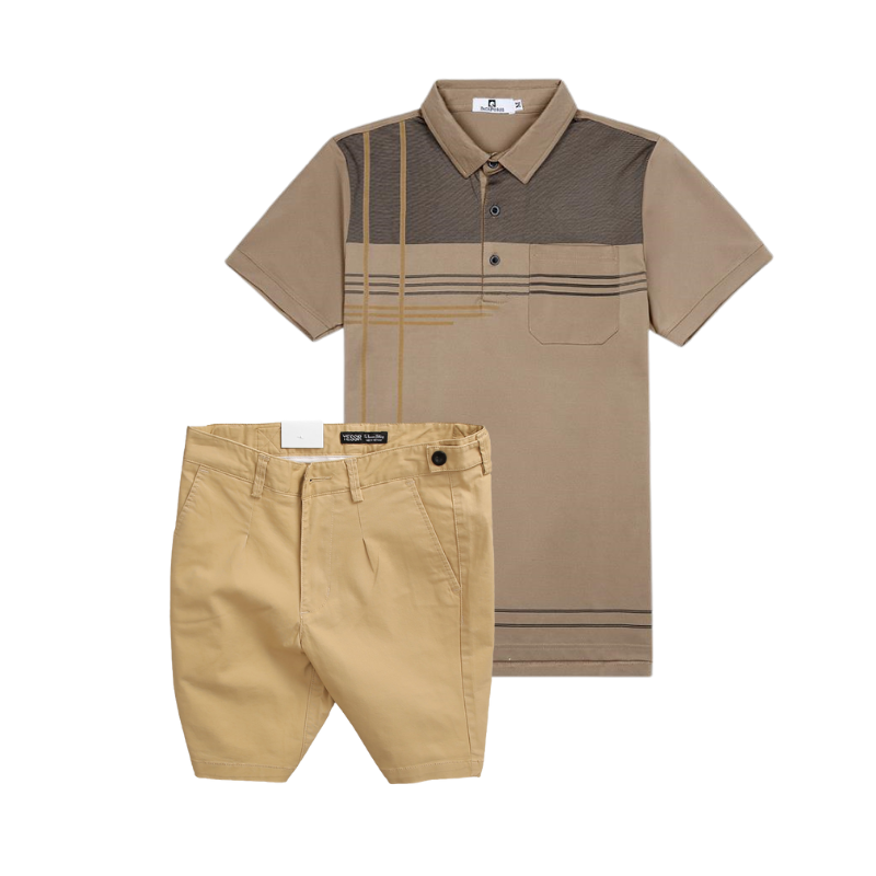 26909_159_20251017182731.png Set Bộ Nam - Áo Thun Nam Polo Cổ Bẻ Sọc Nhuyễn Phối Túi Và Quần Short Kaki Co Giãn Phối Nút Cao Cấp (Có Size 36) - SBN157