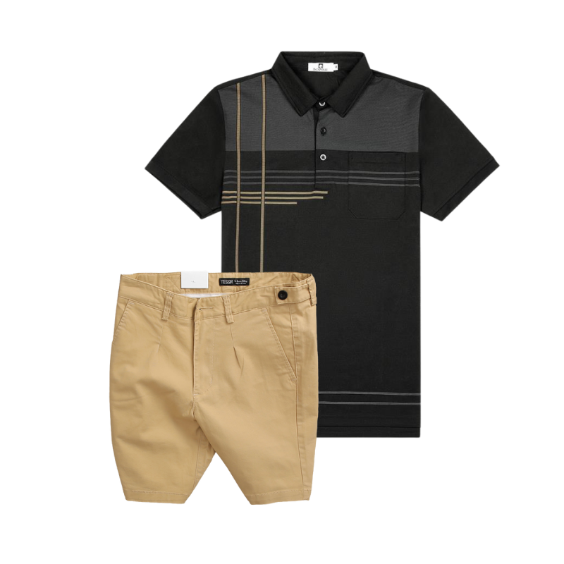 26909_160_20251017182731.png Set Bộ Nam - Áo Thun Nam Polo Cổ Bẻ Sọc Nhuyễn Phối Túi Và Quần Short Kaki Co Giãn Phối Nút Cao Cấp (Có Size 36) - SBN157