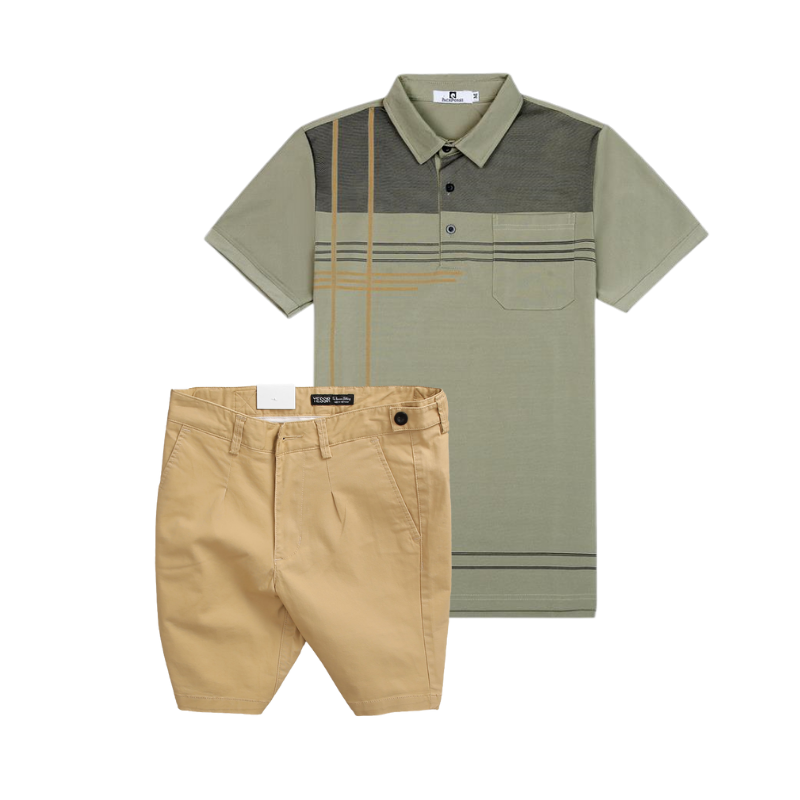 26909_161_20251017182731.png Set Bộ Nam - Áo Thun Nam Polo Cổ Bẻ Sọc Nhuyễn Phối Túi Và Quần Short Kaki Co Giãn Phối Nút Cao Cấp (Có Size 36) - SBN157