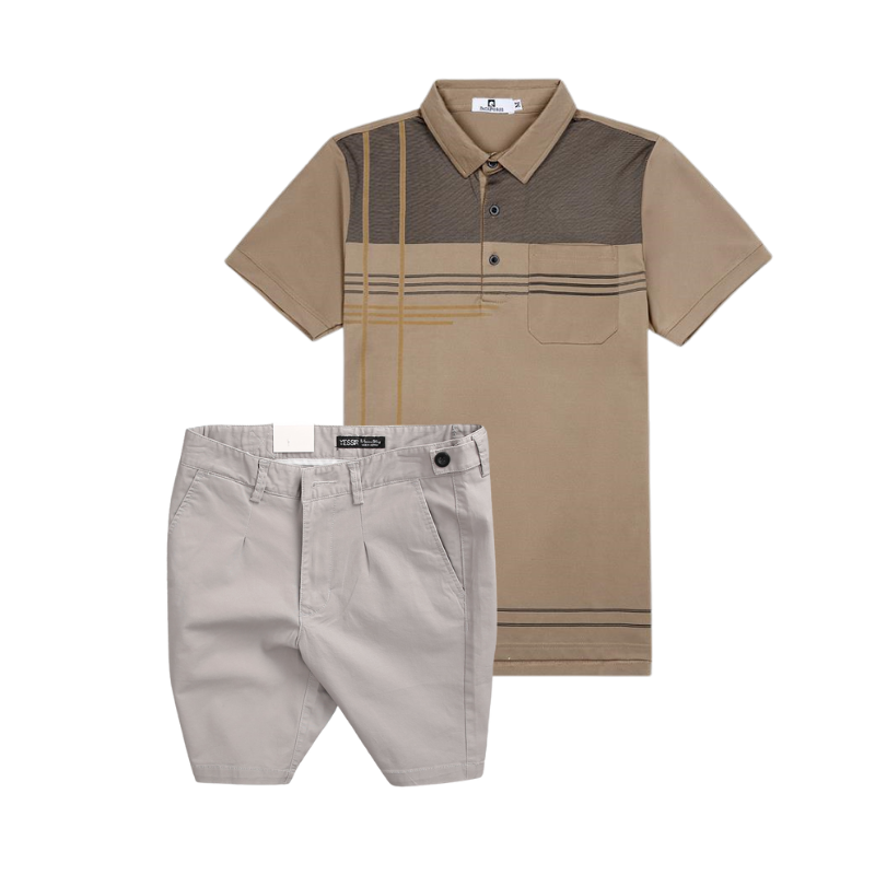 26909_163_20251017182732.png Set Bộ Nam - Áo Thun Nam Polo Cổ Bẻ Sọc Nhuyễn Phối Túi Và Quần Short Kaki Co Giãn Phối Nút Cao Cấp (Có Size 36) - SBN157