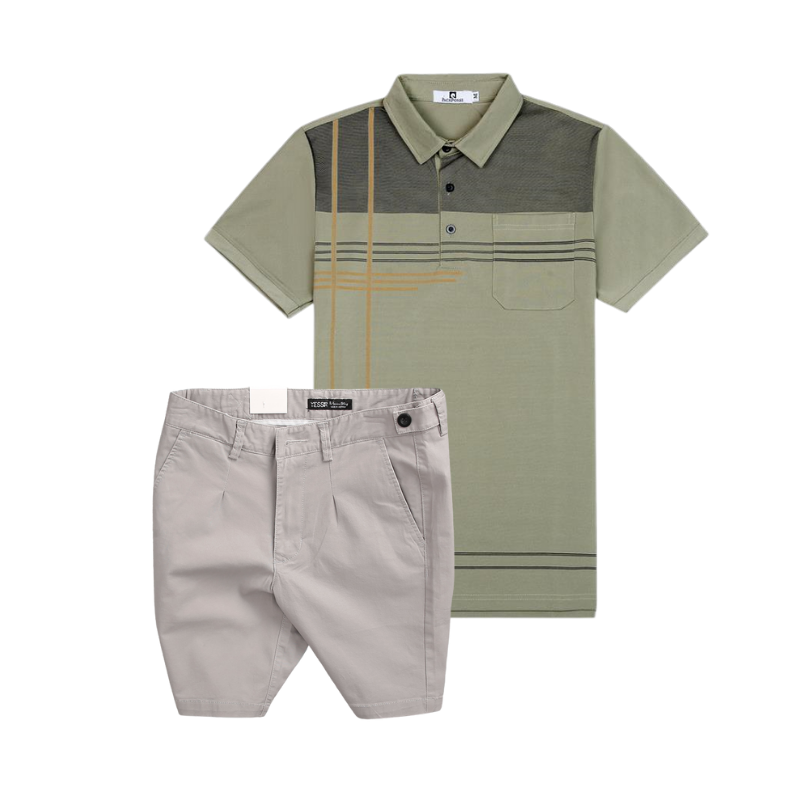 26909_165_20251017182733.png Set Bộ Nam - Áo Thun Nam Polo Cổ Bẻ Sọc Nhuyễn Phối Túi Và Quần Short Kaki Co Giãn Phối Nút Cao Cấp (Có Size 36) - SBN157