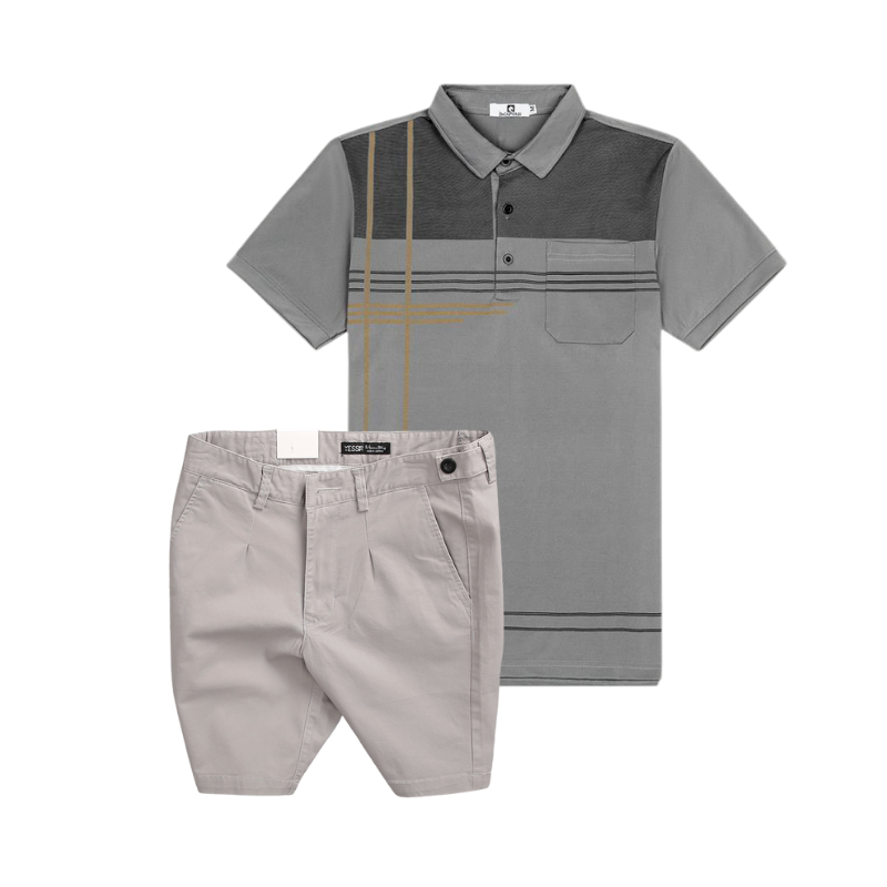 26909_166_20251017182733.png Set Bộ Nam - Áo Thun Nam Polo Cổ Bẻ Sọc Nhuyễn Phối Túi Và Quần Short Kaki Co Giãn Phối Nút Cao Cấp (Có Size 36) - SBN157