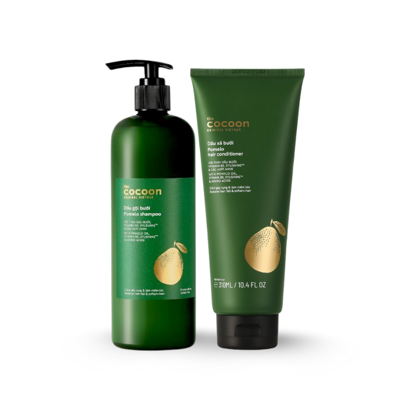 Combo Dầu Gội Xả Bưởi Cocoon - Dầu Gội Bưởi Cocoon Pomelo Shampoo 500ml Và Dầu Xả Bưởi Cocoon Pomelo Hair Conditioner 310ml