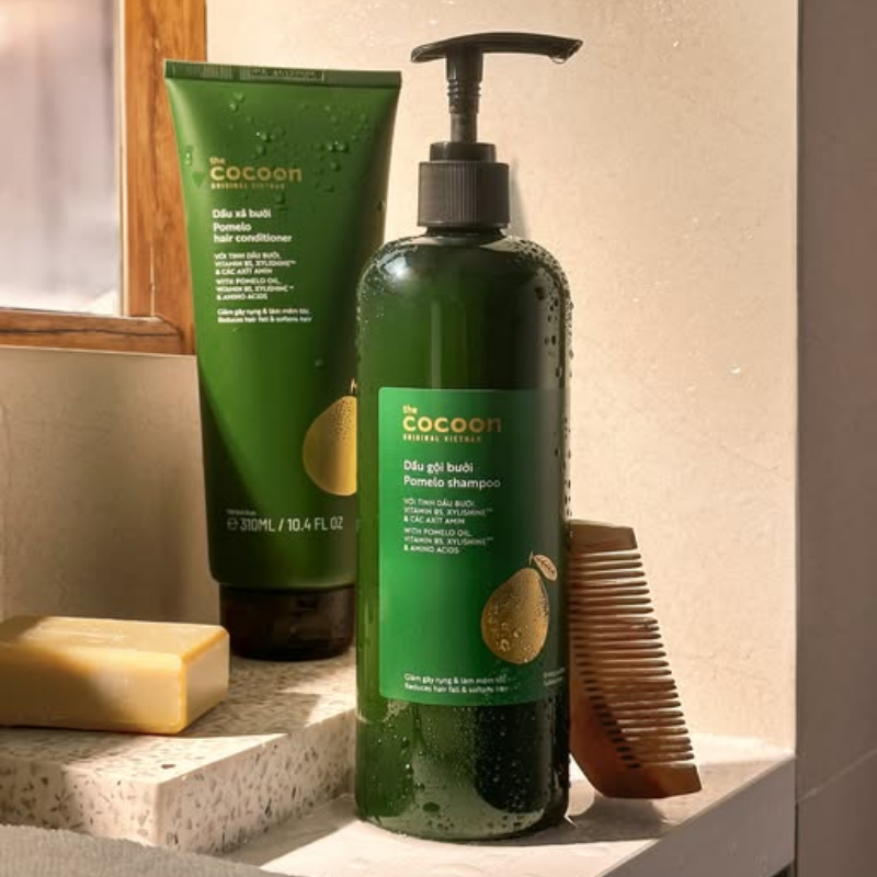 Combo Dầu Gội Xả Bưởi Cocoon - Dầu Gội Bưởi Cocoon Pomelo Shampoo 500ml Và Dầu Xả Bưởi Cocoon Pomelo Hair Conditioner 310ml