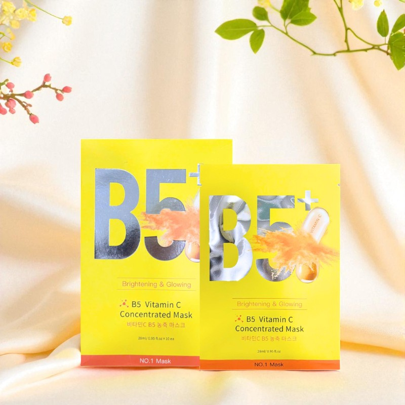 26940_22_20251023115610-1.png Hộp 10 Miếng Mặt Nạ Phục Hồi B5+ Vitamin C Concentrated Mask 28ml/Miếng - Màu Vàng - 8801457522938