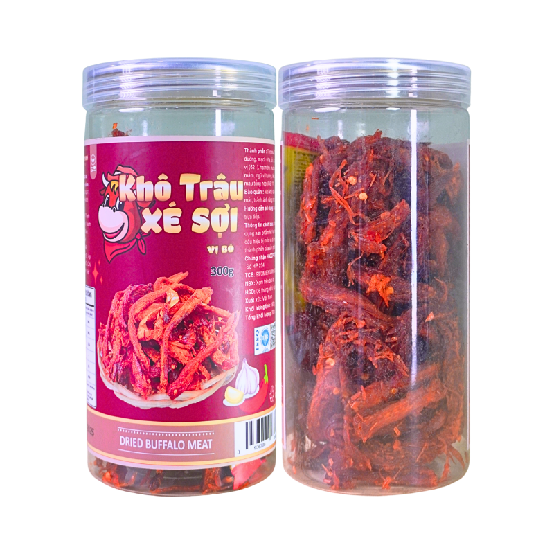 Bỏ sỉ khô Trâu Xé Sợi Tẩm Vị Bò 300g Thơm Ngon Hộp Bỏ sỉ khô Trâu Xé Sợi Tẩm Vị Bò 300g Thơm Ngon Hộp