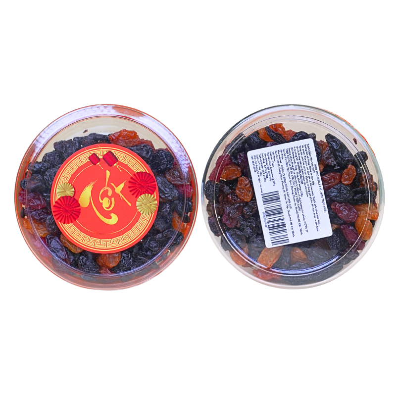 Nho Khô Chile 3 Màu 230g - Hộp Tròn Nhỏ Hộp Quà Tết 2026 Nho Khô Chile 3 Màu 230g - Hộp Tròn Nhỏ Hộp Quà Tết 2026