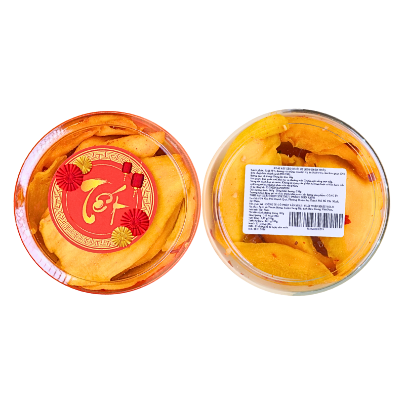 Chuyên sỉ xoài Sấy Dẻo Muối Ớt 230g Hộp Tròn Nhỏ Hộp Quà Tết 2026 Chuyên sỉ xoài Sấy Dẻo Muối Ớt 230g Hộp Tròn Nhỏ Hộp Quà Tết 2026