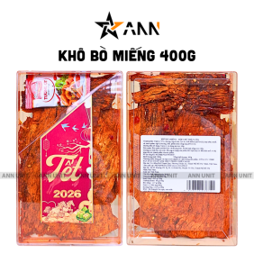 Khô Bò Miếng 400g Hộp Chữ Nhật Lớn Hộp Quà Tết 2026 - KBMHCNL400G