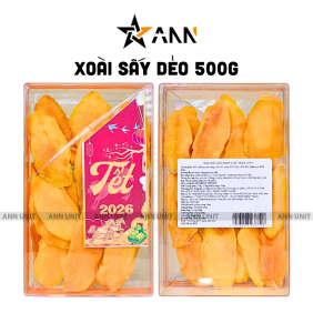 Xoài Sấy Dẻo 500g - Hộp Chữ Nhật Lớn Hộp Quà Tết 2026 - XSDHCN500G