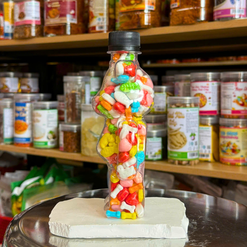 Kẹo Cứng Hương Vị Trái Cây - Kẹo Ngũ Sắc 220g - Chai Gấu Nhỏ Kẹo Cứng Hương Vị Trái Cây - Kẹo Ngũ Sắc 220g - Chai Gấu Nhỏ