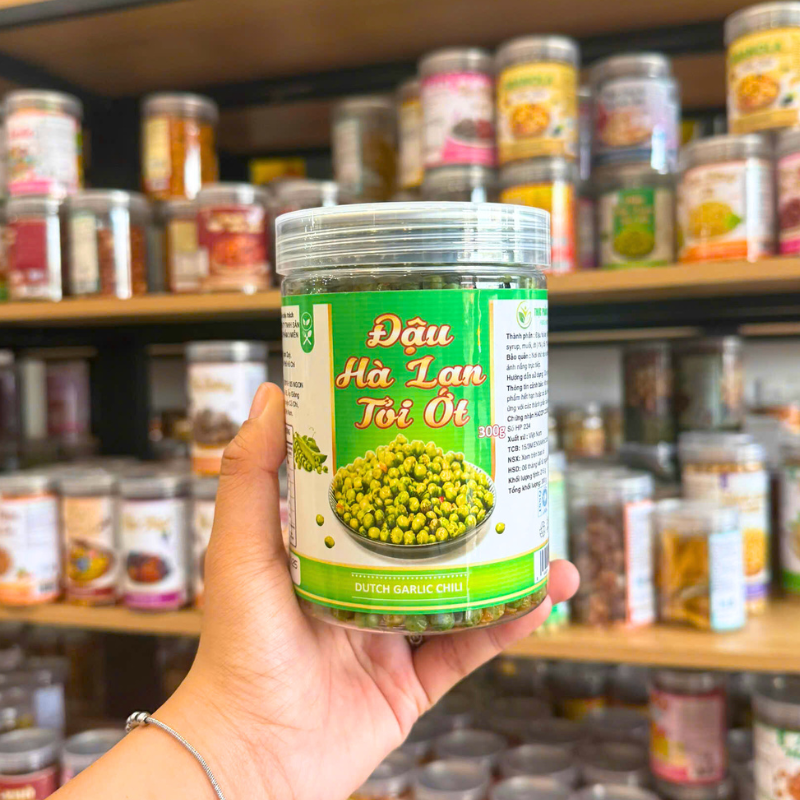 Kho sỉ đậu Hà Lan Tỏi Ớt 300g - Hộp Pet Kho sỉ đậu Hà Lan Tỏi Ớt 300g - Hộp Pet